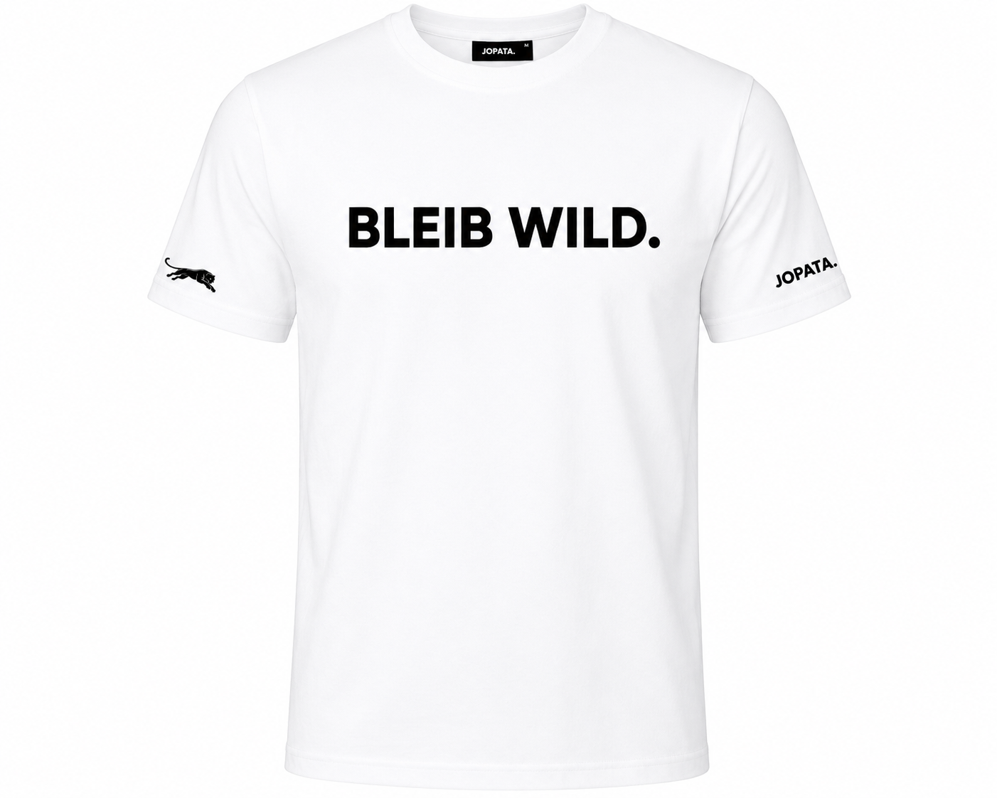 Unisex T-Shirt BLEIB WILD. weiß