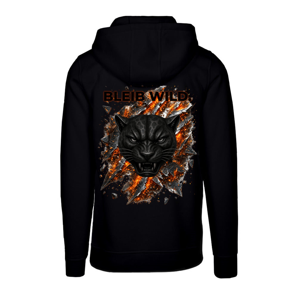 BLEIB WILD. Hoodie – Schwarz