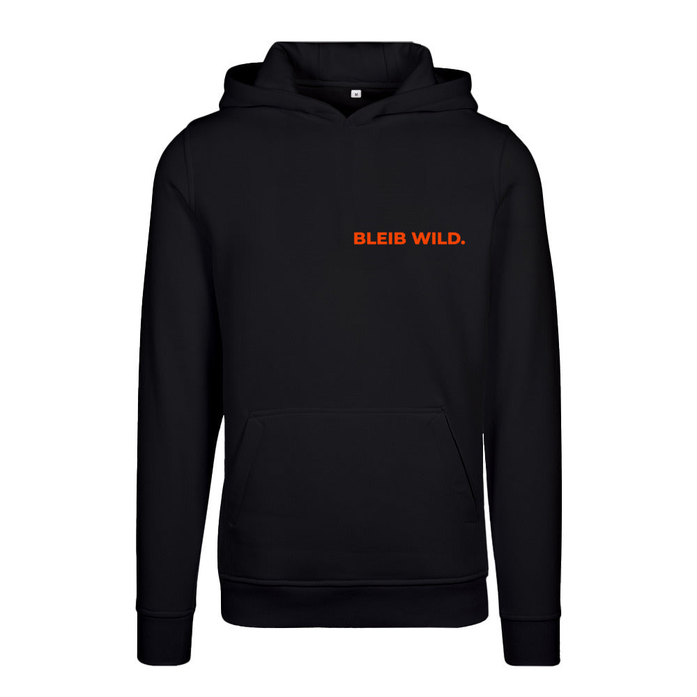 BLEIB WILD. Hoodie – Schwarz