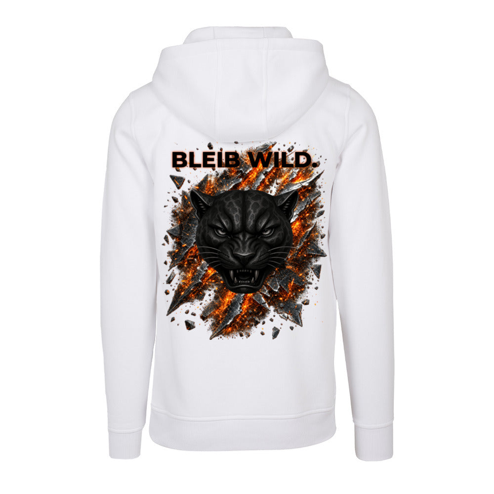 BLEIB WILD. Hoodie – Weiß