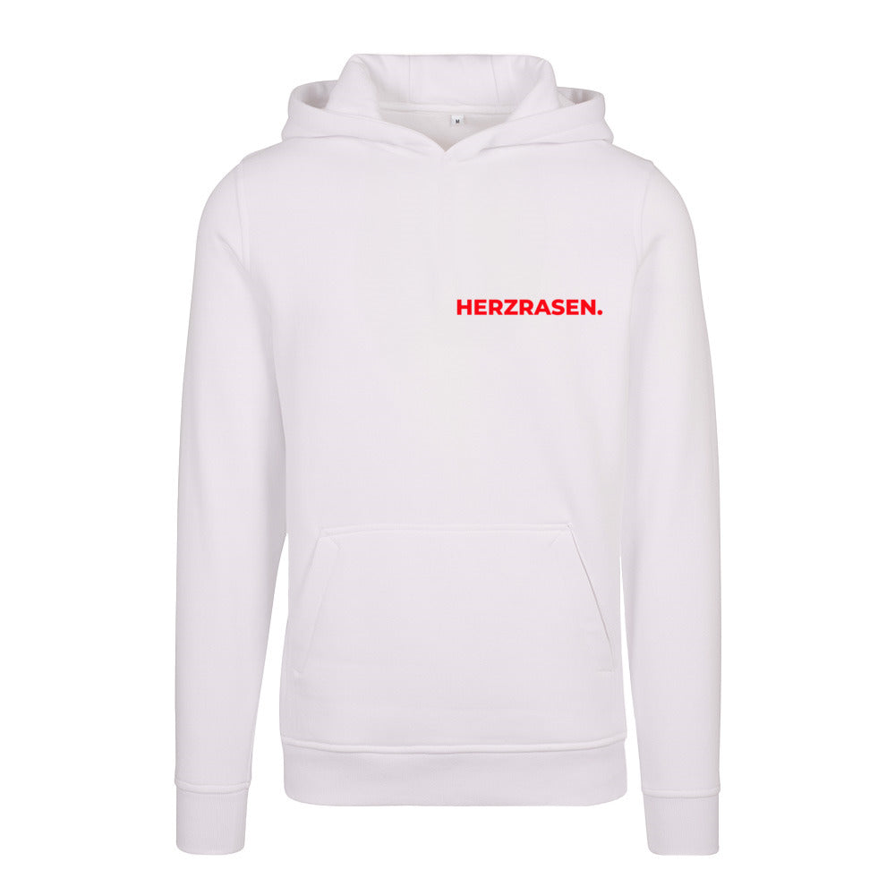 HERZRASEN. Hoodie – Weiß