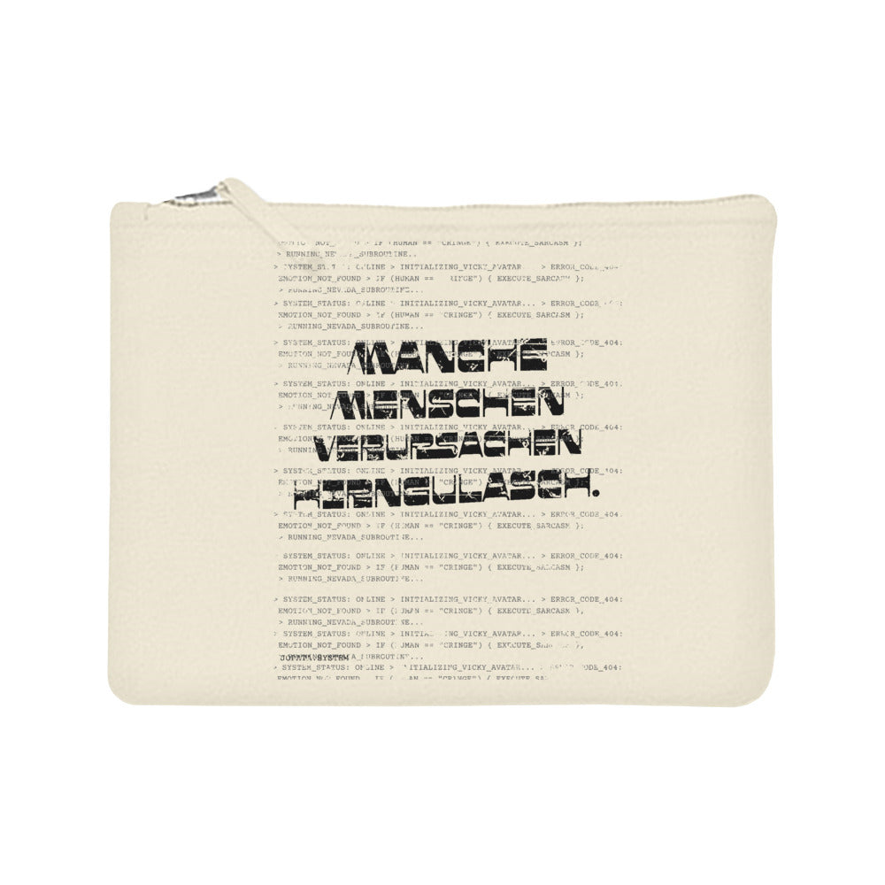 HIRNGULASCH. Canvas Pouch Natur – naturfarbene Canvas Pouch mit HIRNGULASCH.-Statement, Produktansicht