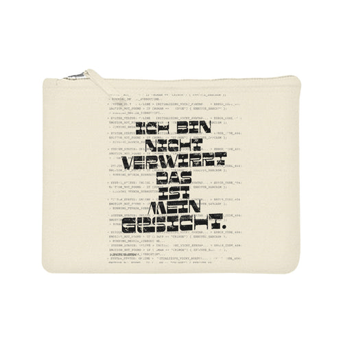 GESICHT. Canvas Pouch Natur – naturfarbene Canvas Pouch mit GESICHT.-Statement, Produktansicht