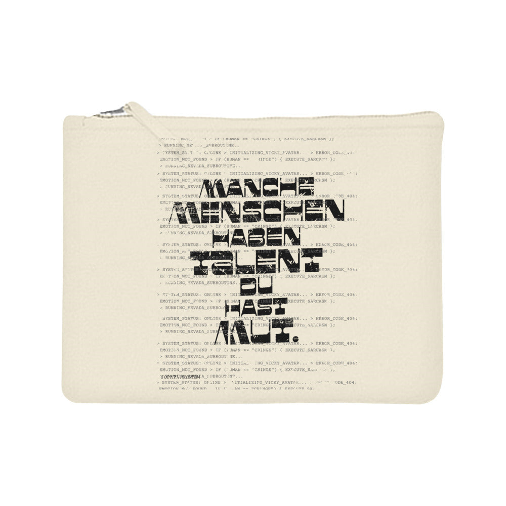 MUT. Canvas Pouch Natur – naturfarbene Canvas Pouch mit MUT.-Statement, Produktansicht