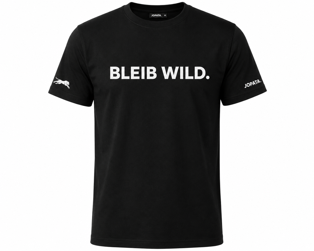 Unisex T-Shirt BLEIB WILD. schwarz