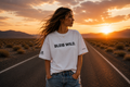 oversized t-shirt bleib wild weiss