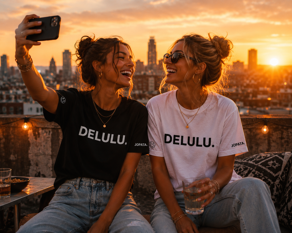 Unisex T-Shirt DELULU. weiß