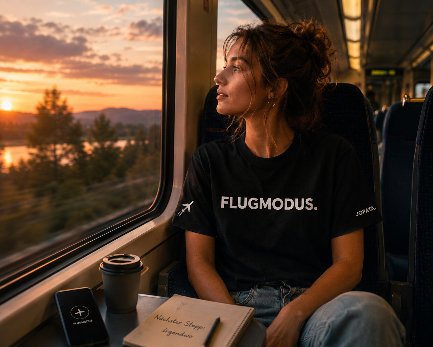 Unisex T-Shirt FLUGMODUS. schwarz
