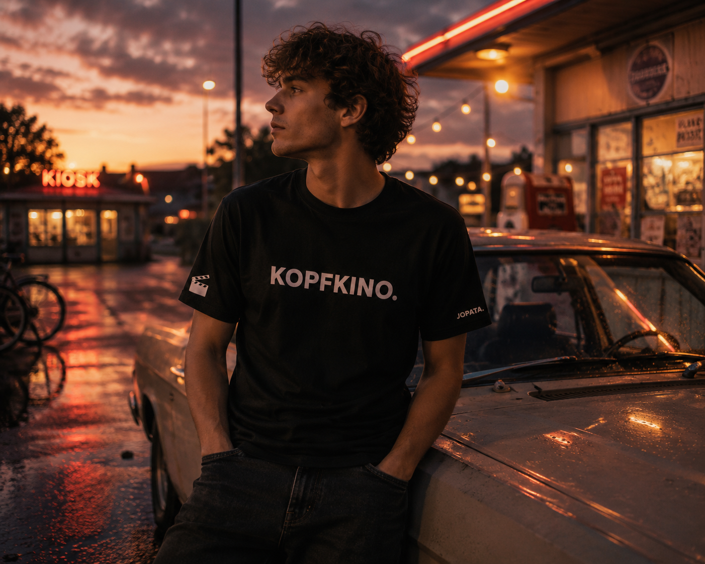 Unisex T-Shirt KOPFKINO. schwarz