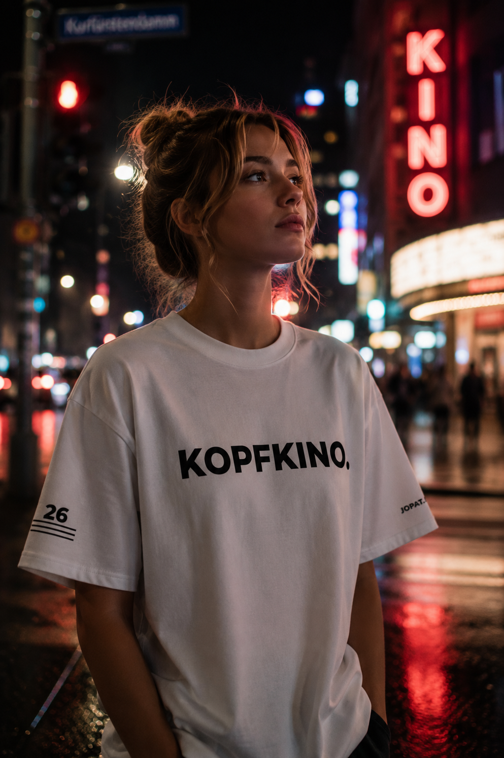 T-Shirt KOPFKINO. weiß