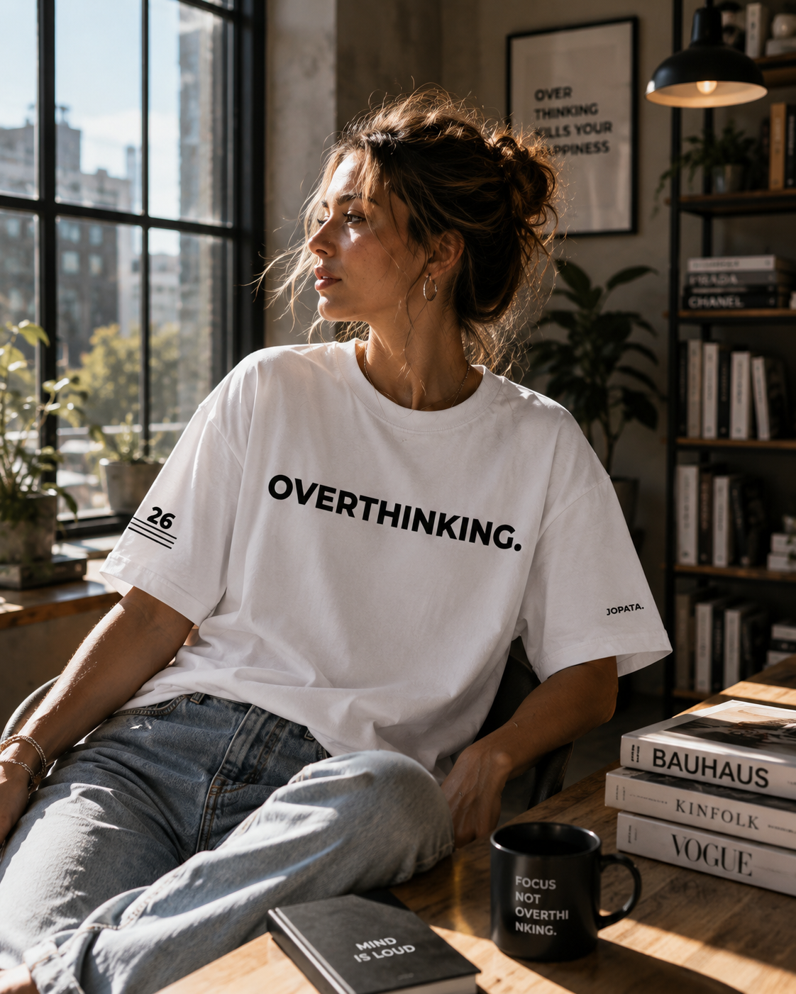 oversized t-shirt overthinking weiss