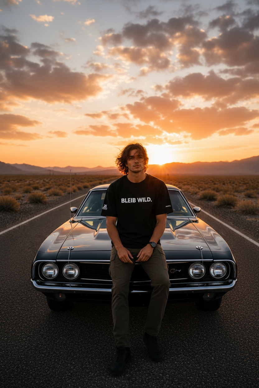 BLEIB WILD. schwarz Car
