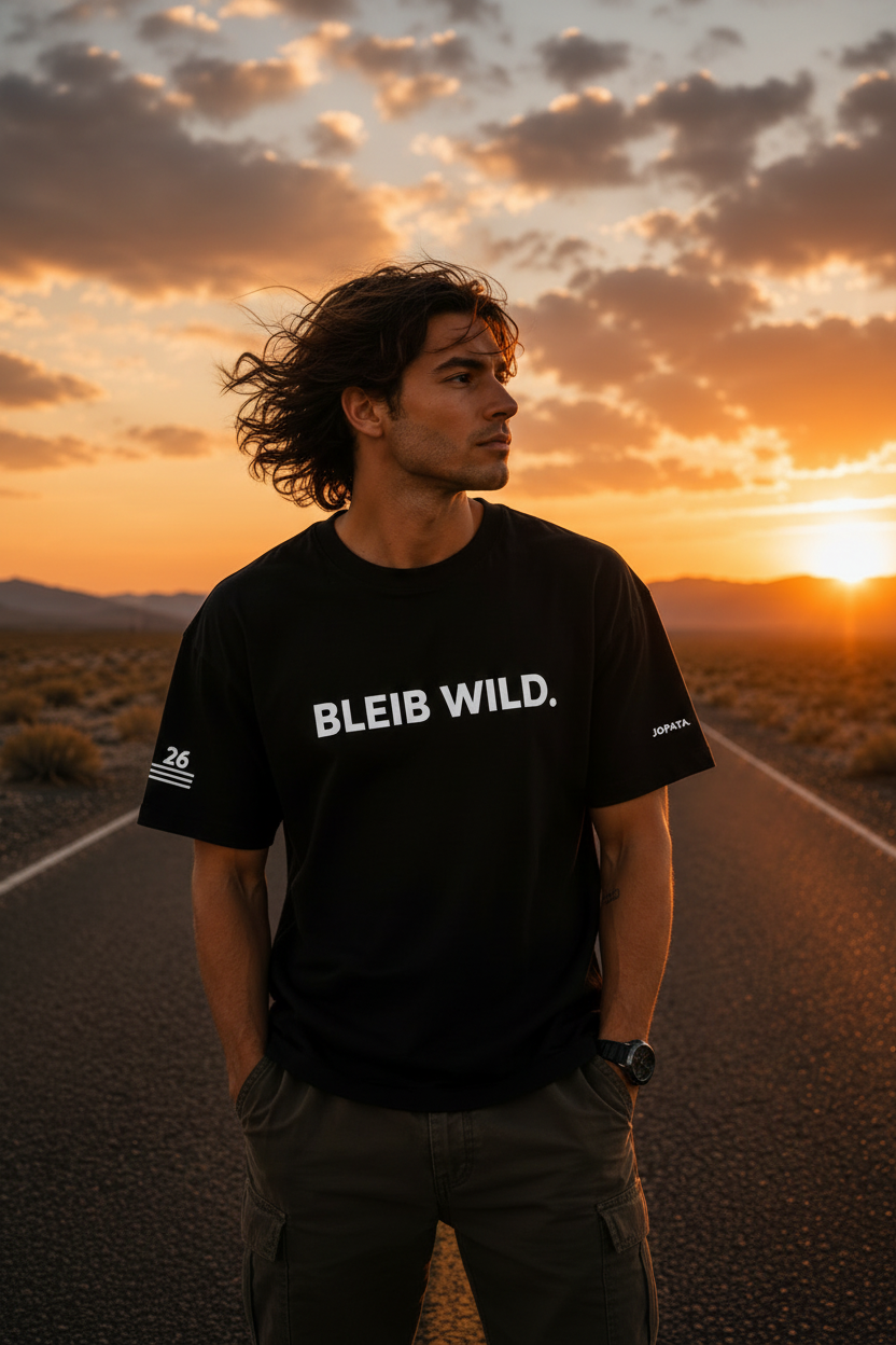 BLEIB WILD. schwarz Highway