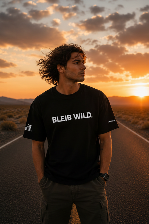 BLEIB WILD. schwarz Highway