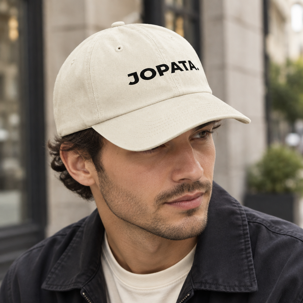 Korrigiertes Lifestyle-Bild für die beige JOPATA. Cap
