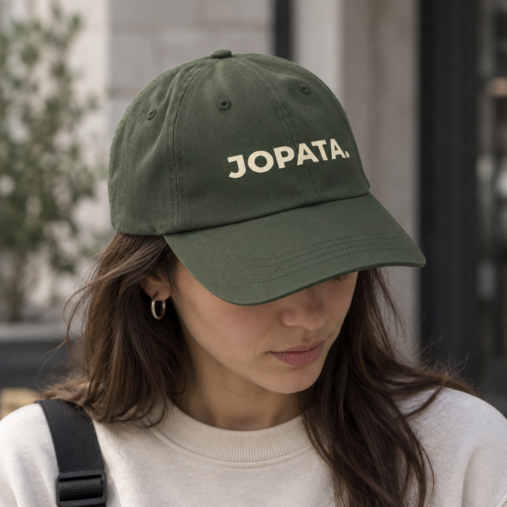 Neuer Cap-Lifestyle-Entwurf Oliv mit Original-Logo als Vorlage