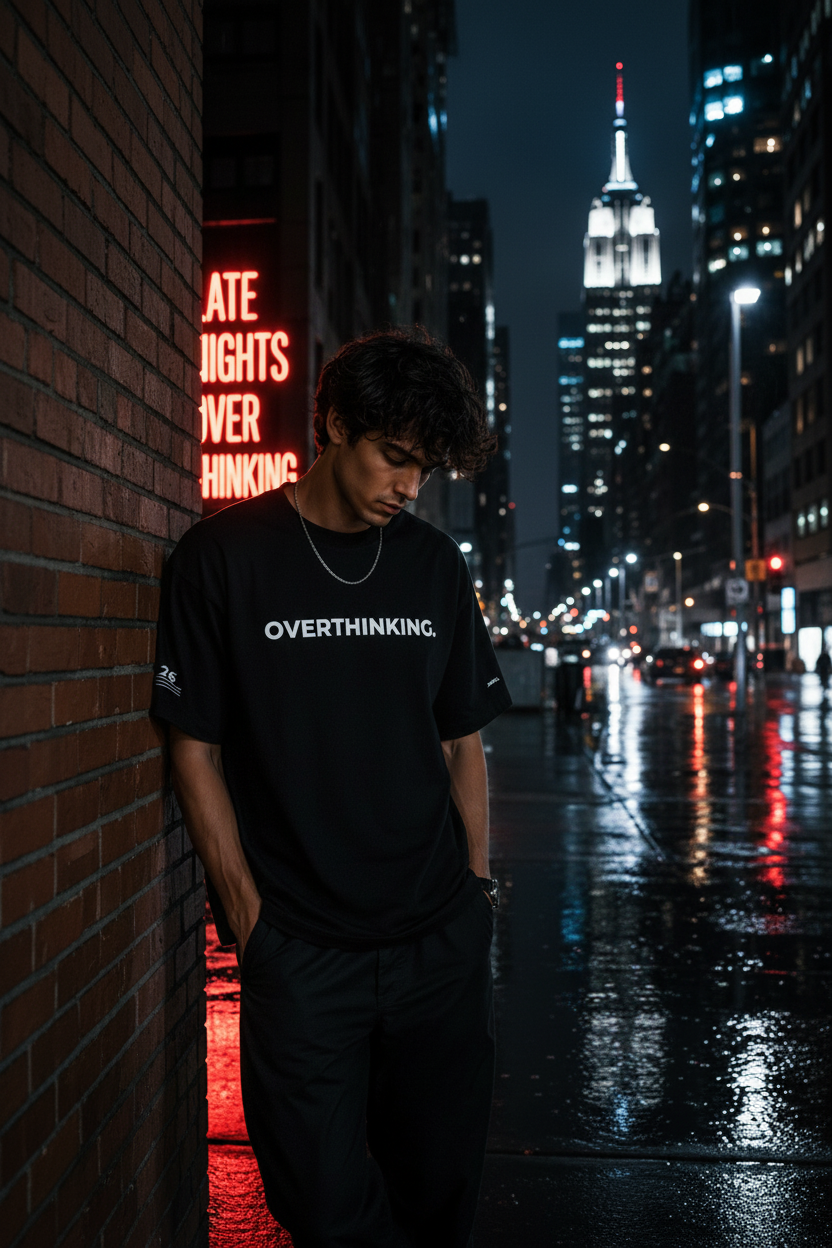 OVERTHINKING. schwarz Wall