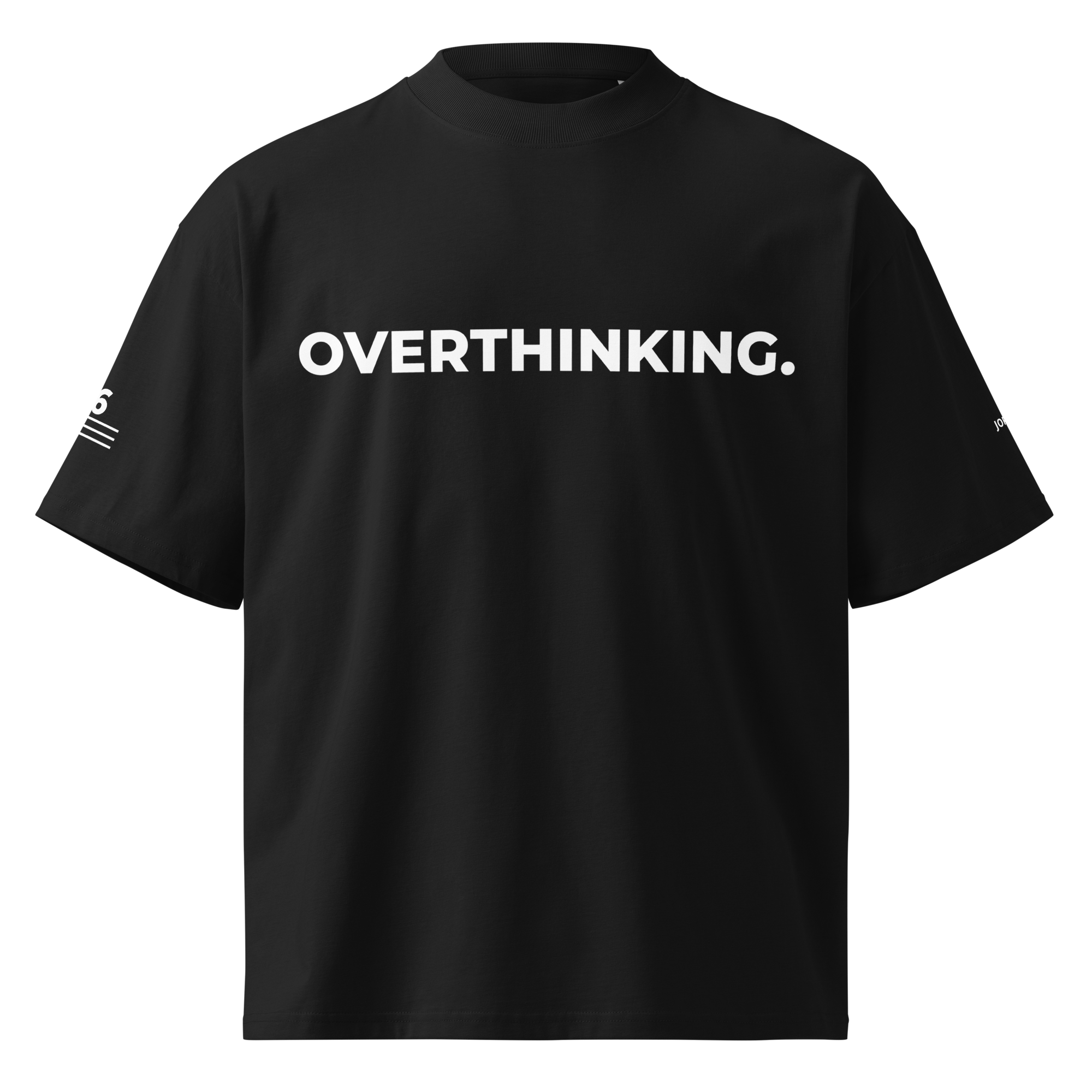 T-Shirt OVERTHINKING. schwarz – Frontansicht