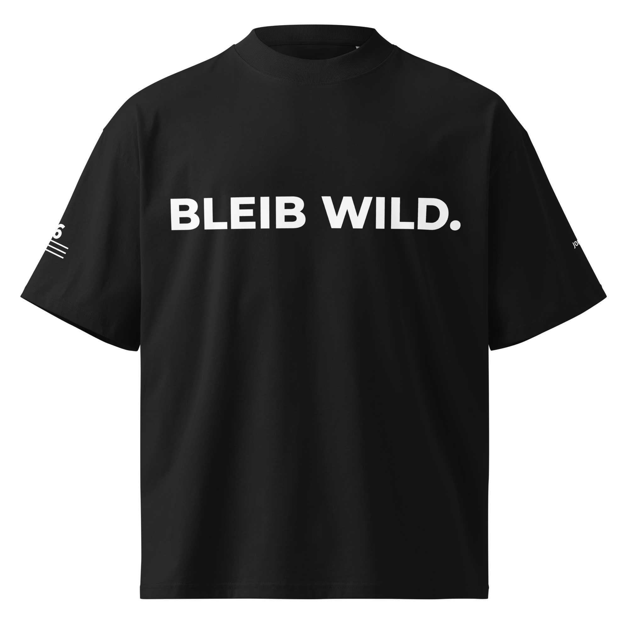T-Shirt BLEIB WILD. schwarz – Frontansicht