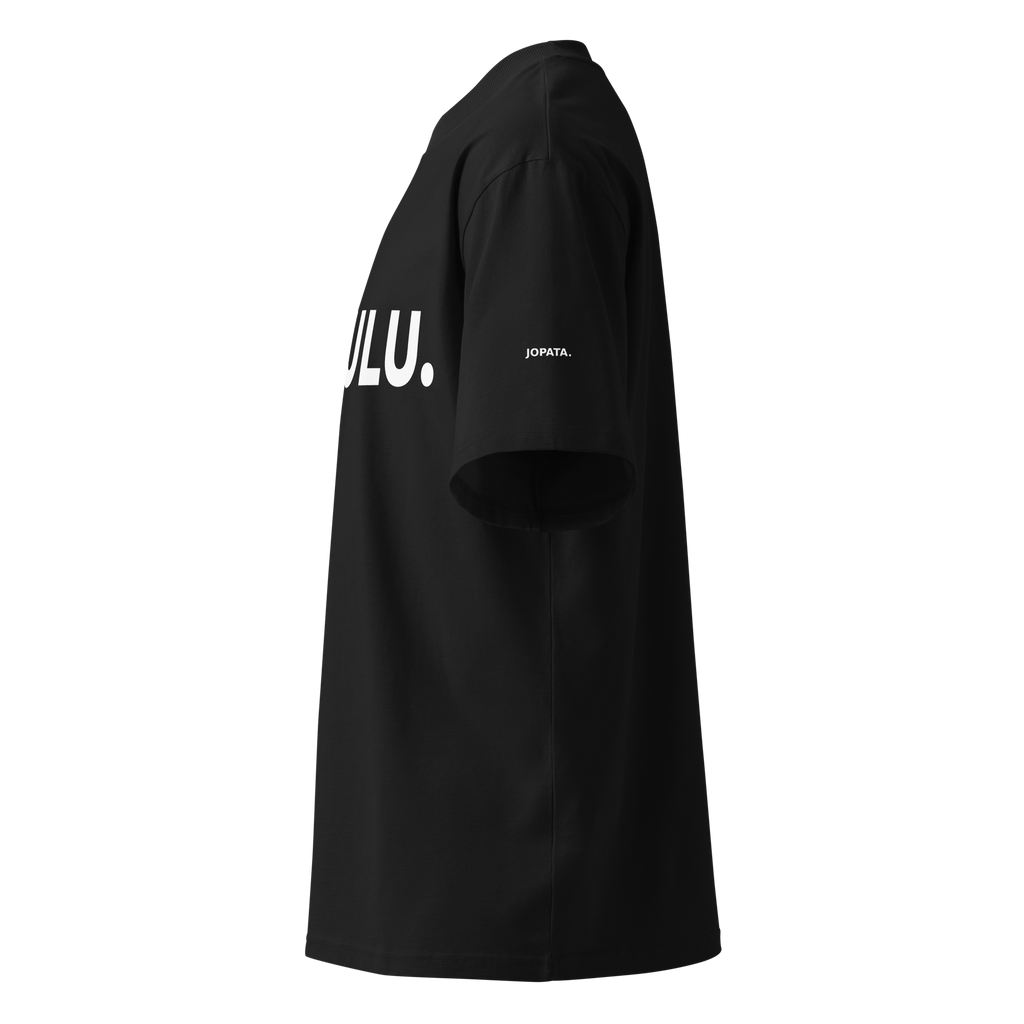 T-Shirt DELULU. schwarz  – Detailansicht links