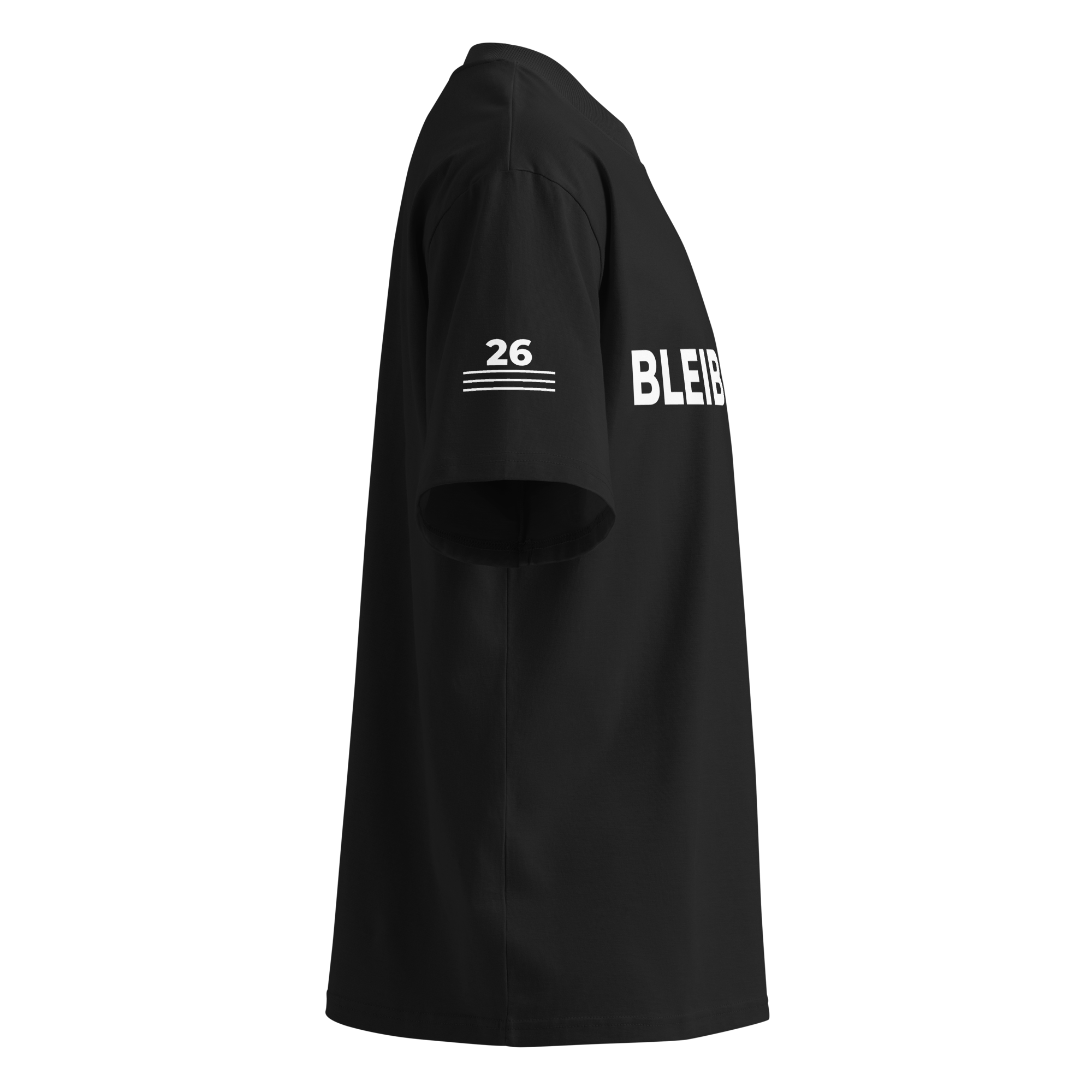T-Shirt BLEIB WILD. schwarz – Detailansicht rechts