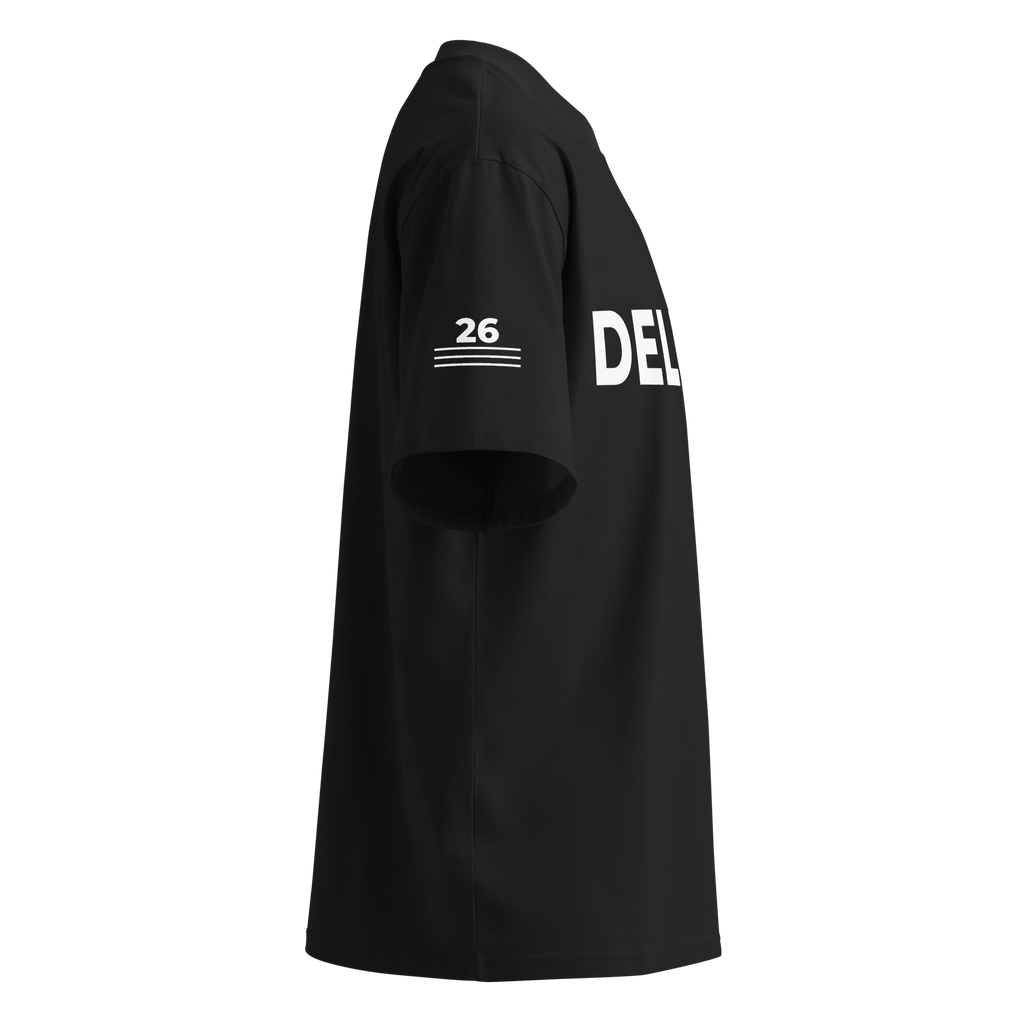 T-Shirt DELULU. schwarz – Detailansicht rechts