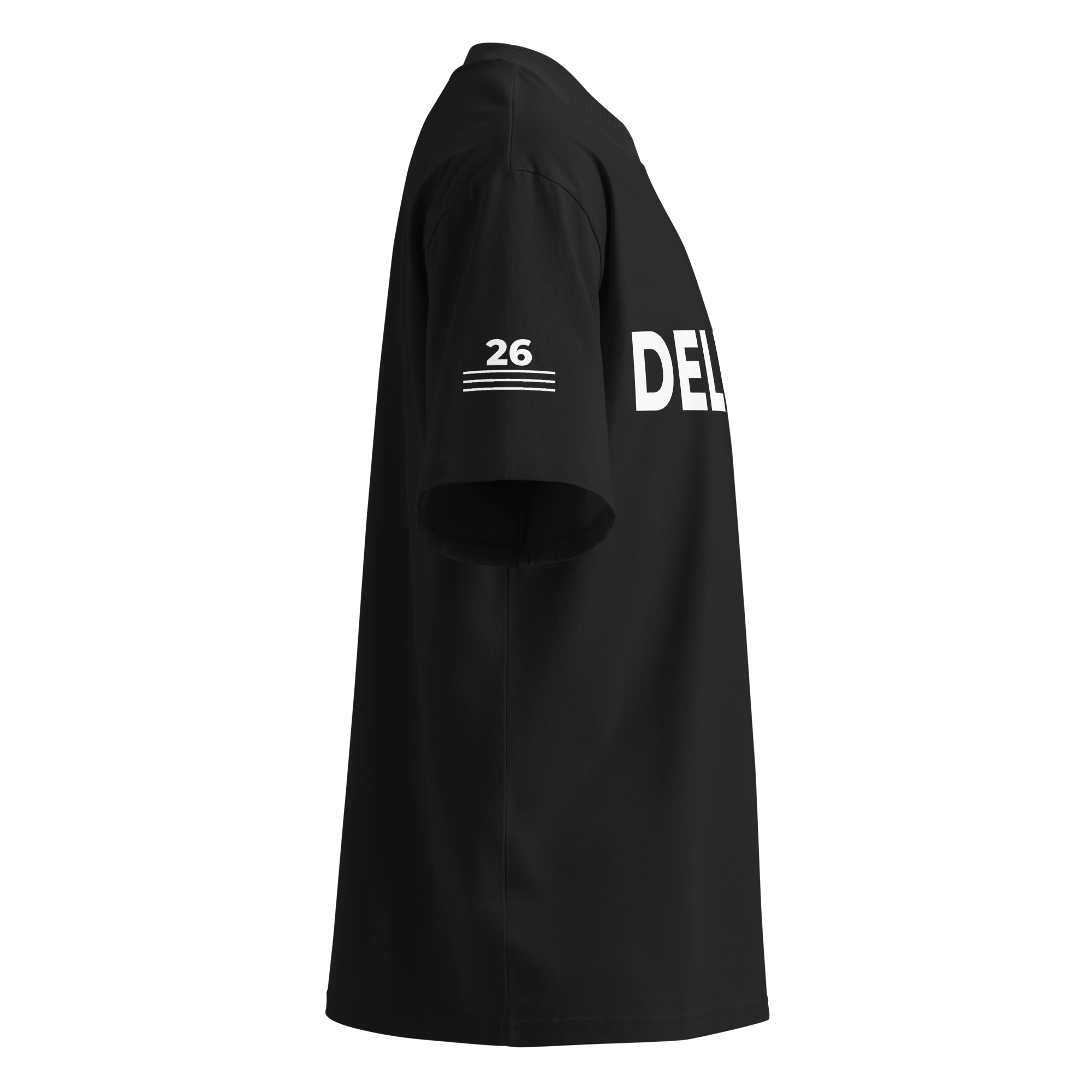 T-Shirt DELULU. schwarz – Detailansicht rechts