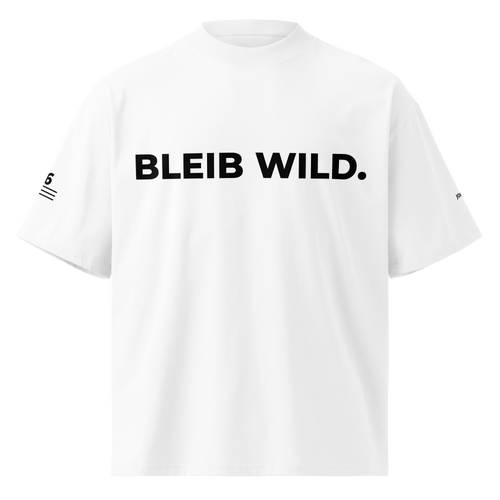 T-Shirt BLEIB WILD. weiss – Frontansicht