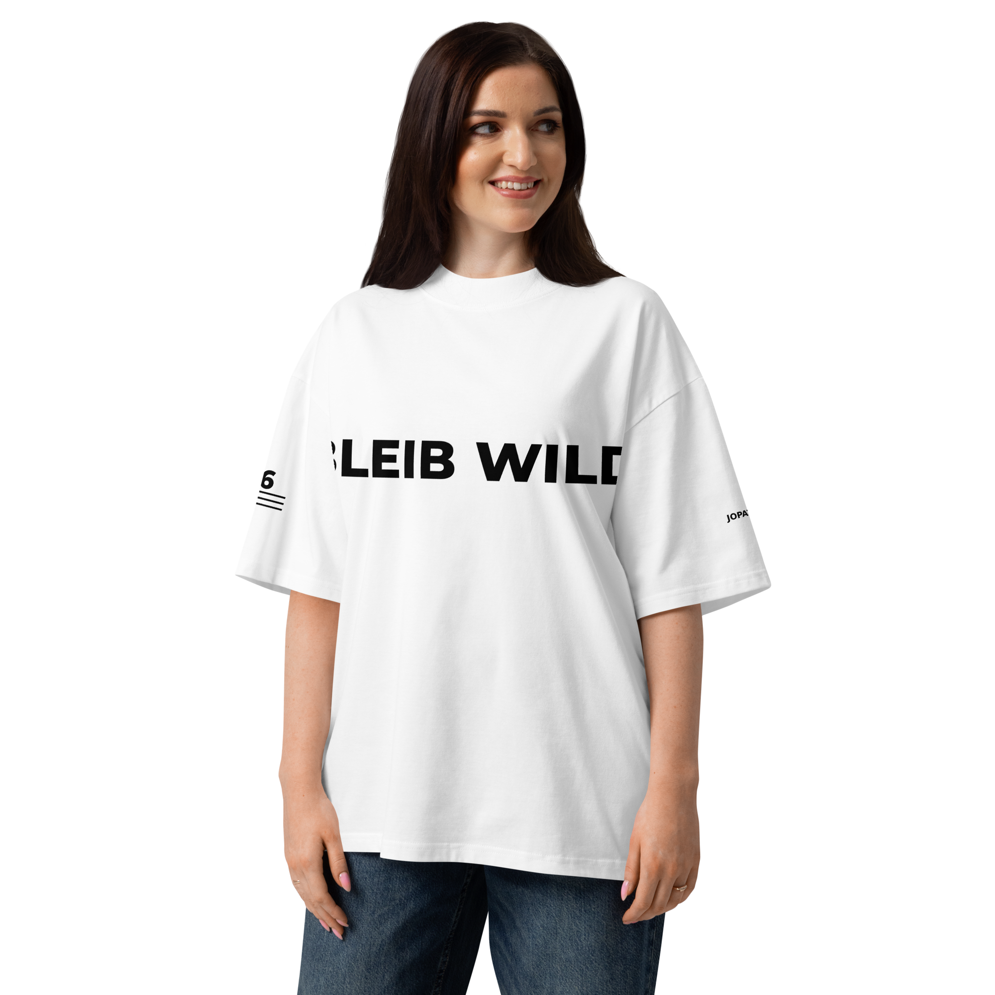 T-Shirt BLEIB WILD. weiss – Lifestyle1