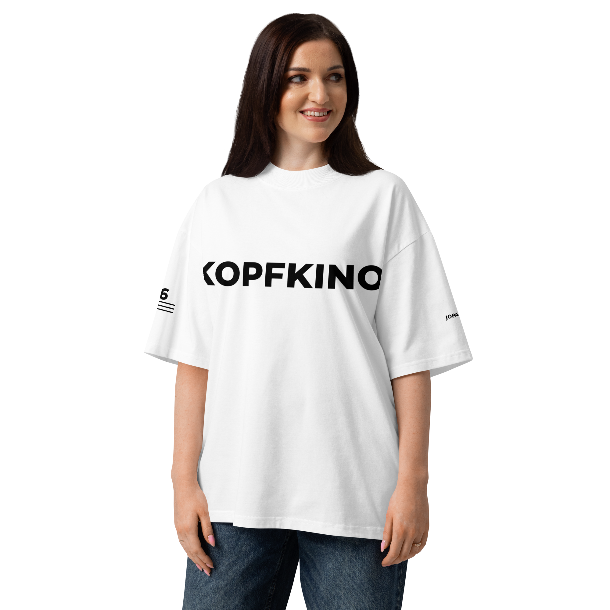 T-Shirt KOPFKINO. weiß
