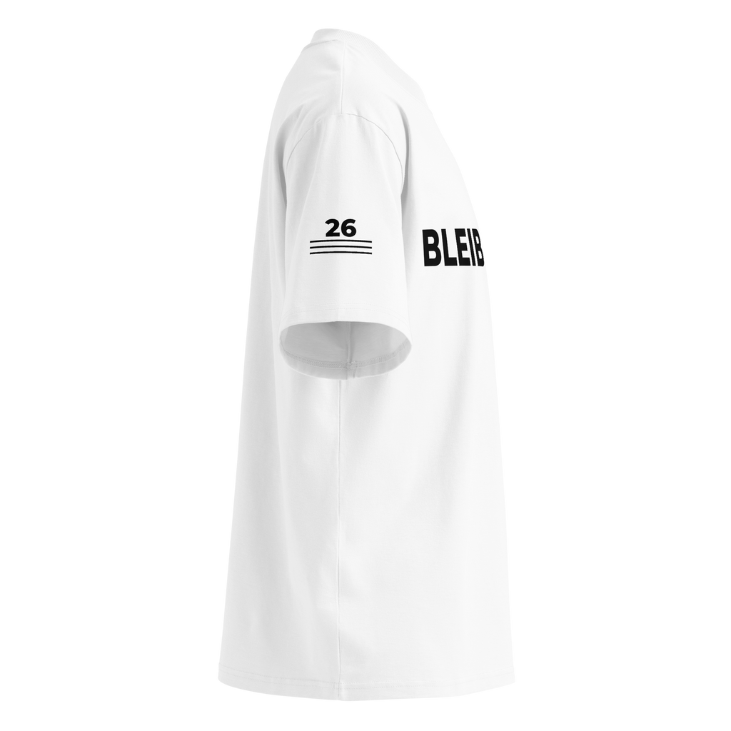 T-Shirt BLEIB WILD. weiss – Detailansicht rechts