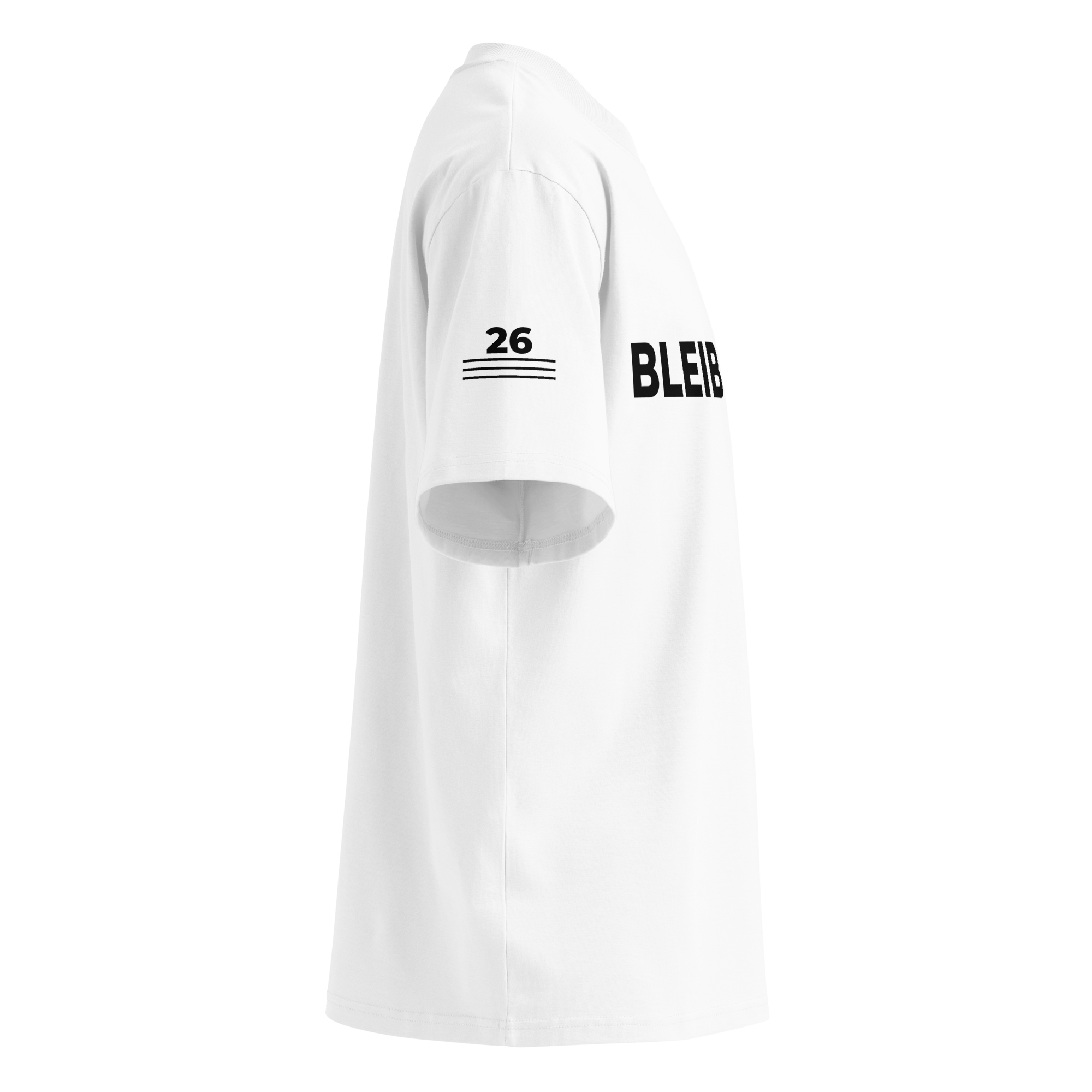 T-Shirt BLEIB WILD. weiss – Detailansicht rechts