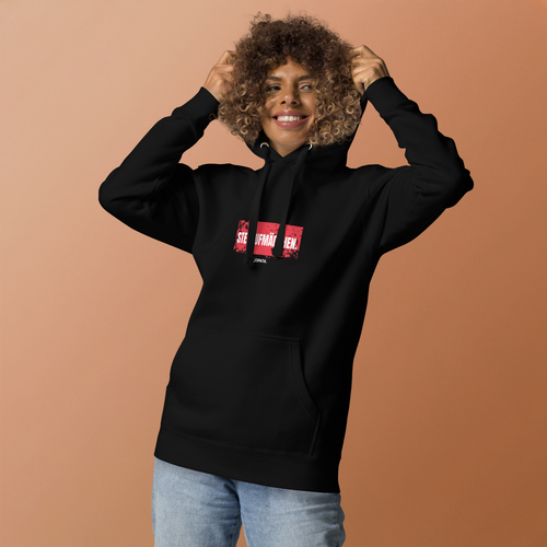 Damen Hoodie STEHAUFMÄDCHEN schwarz