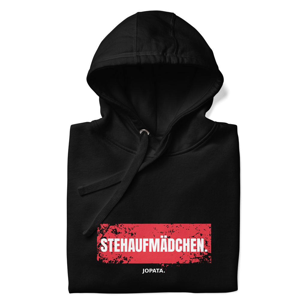Damen Hoodie STEHAUFMÄDCHEN schwarz