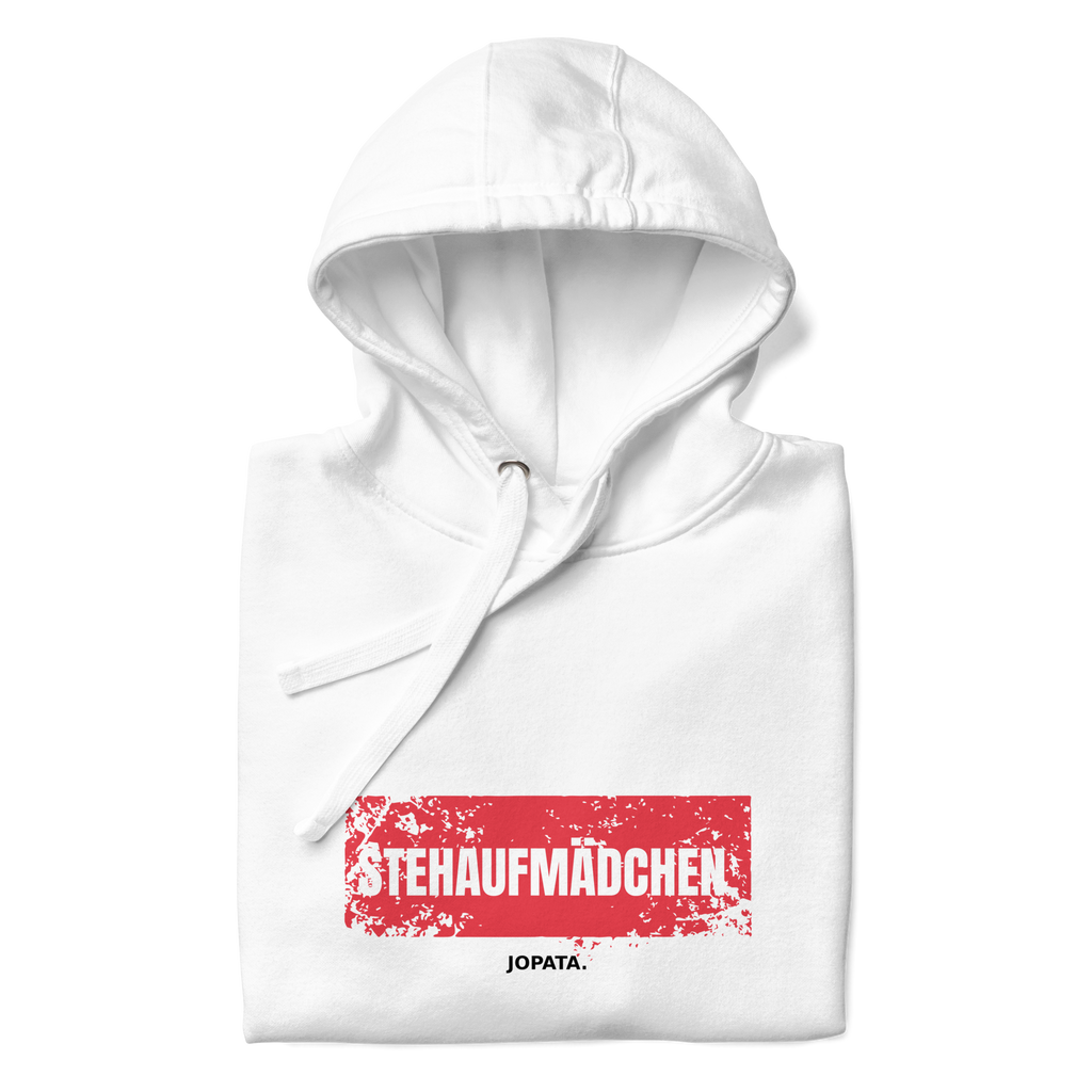 Damen Hoodie STEHAUFMÄDCHEN weiss