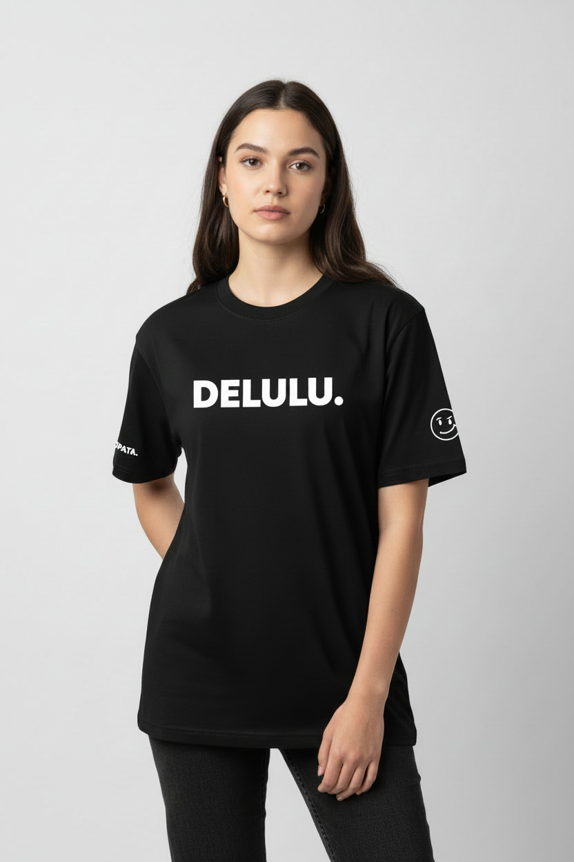 Unisex T-Shirt DELULU. schwarz