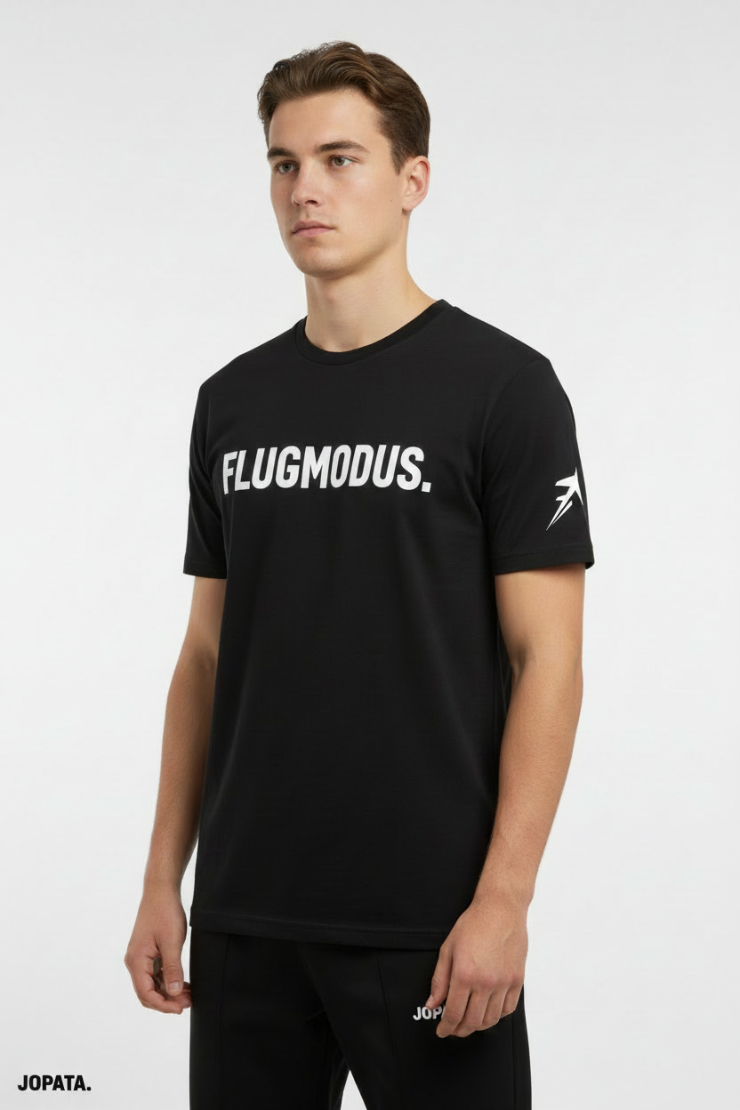 Unisex T-Shirt FLUGMODUS. schwarz