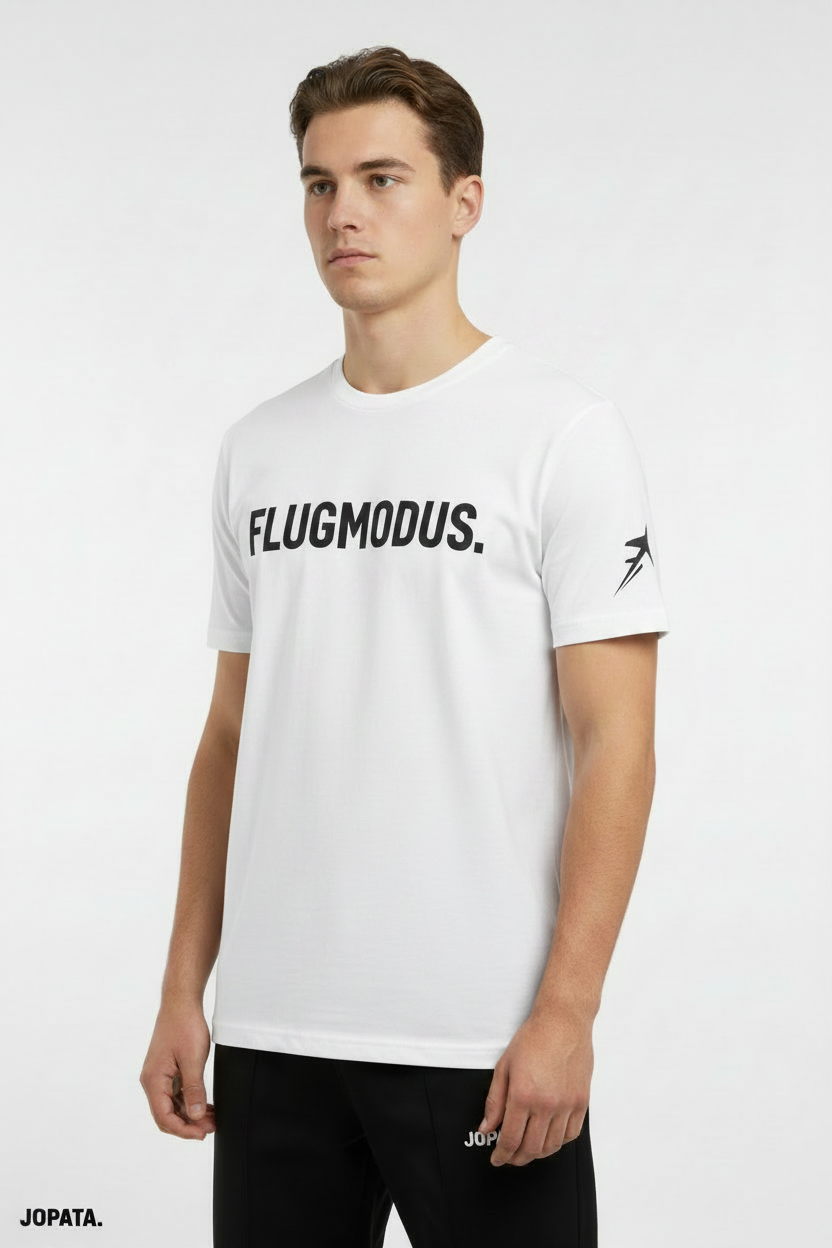 Unisex T-Shirt FLUGMODUS. weiß