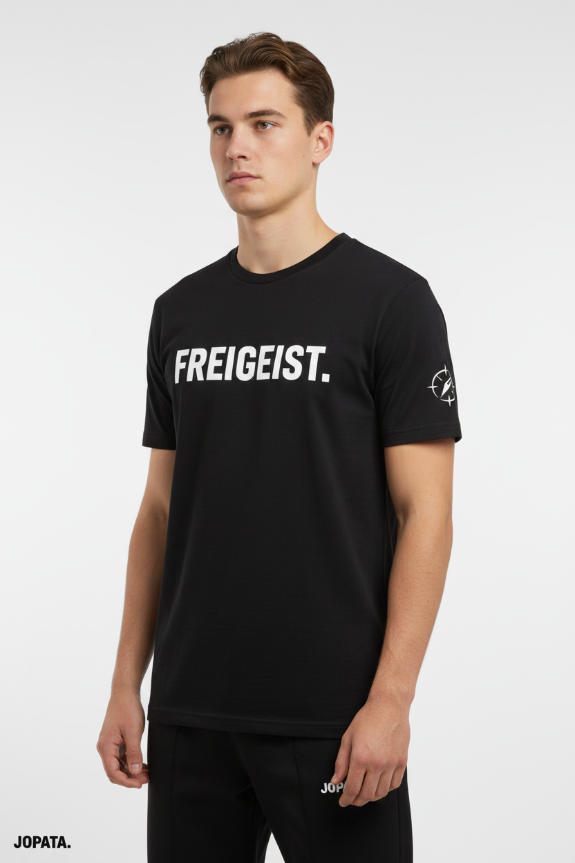 Unisex T-Shirt FREIGEIST. schwarz